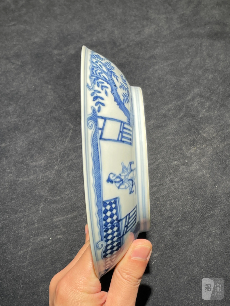 清同治 青花岁寒三友纹盘 - 图5